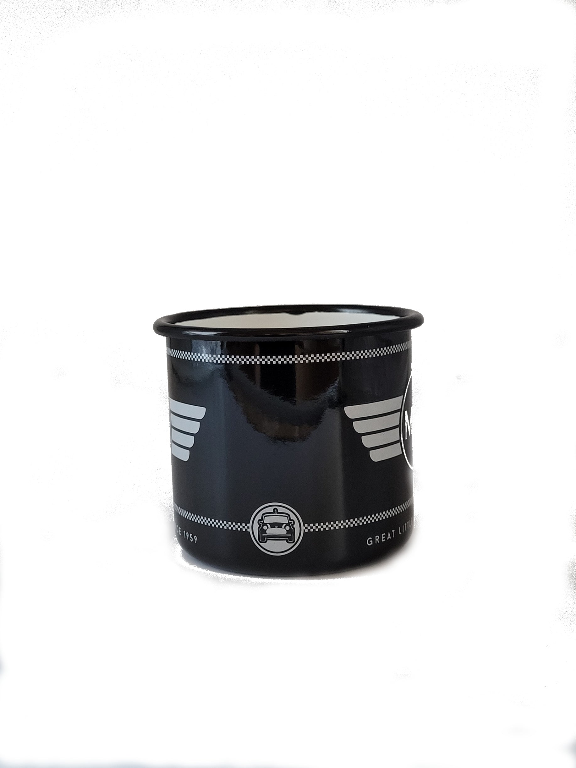 Emaille Becher Mini Cooper - Logo black 0,36 l (Nostalgic Art)