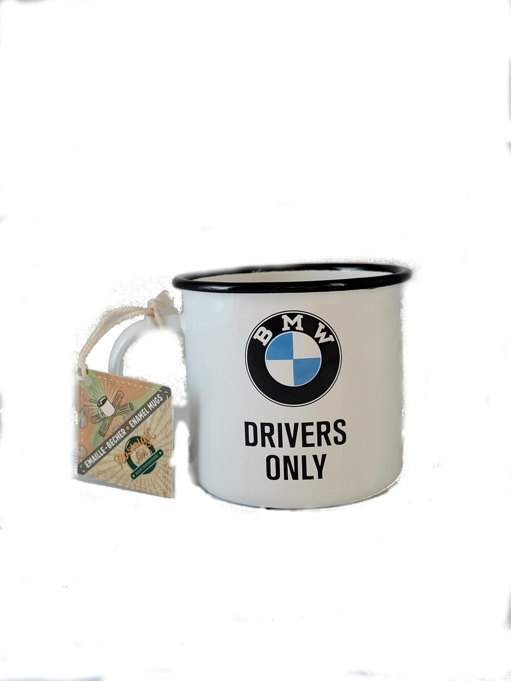 Emaille Becher BMW - Drivers only 0,36 l (Nostalgic Art)