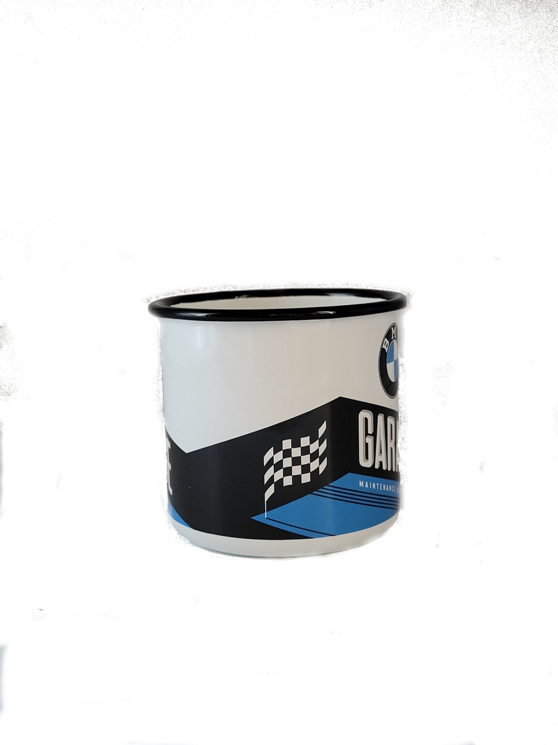 Emaille Becher BMW - Garage 0,36 L (Nostalgic Art)
