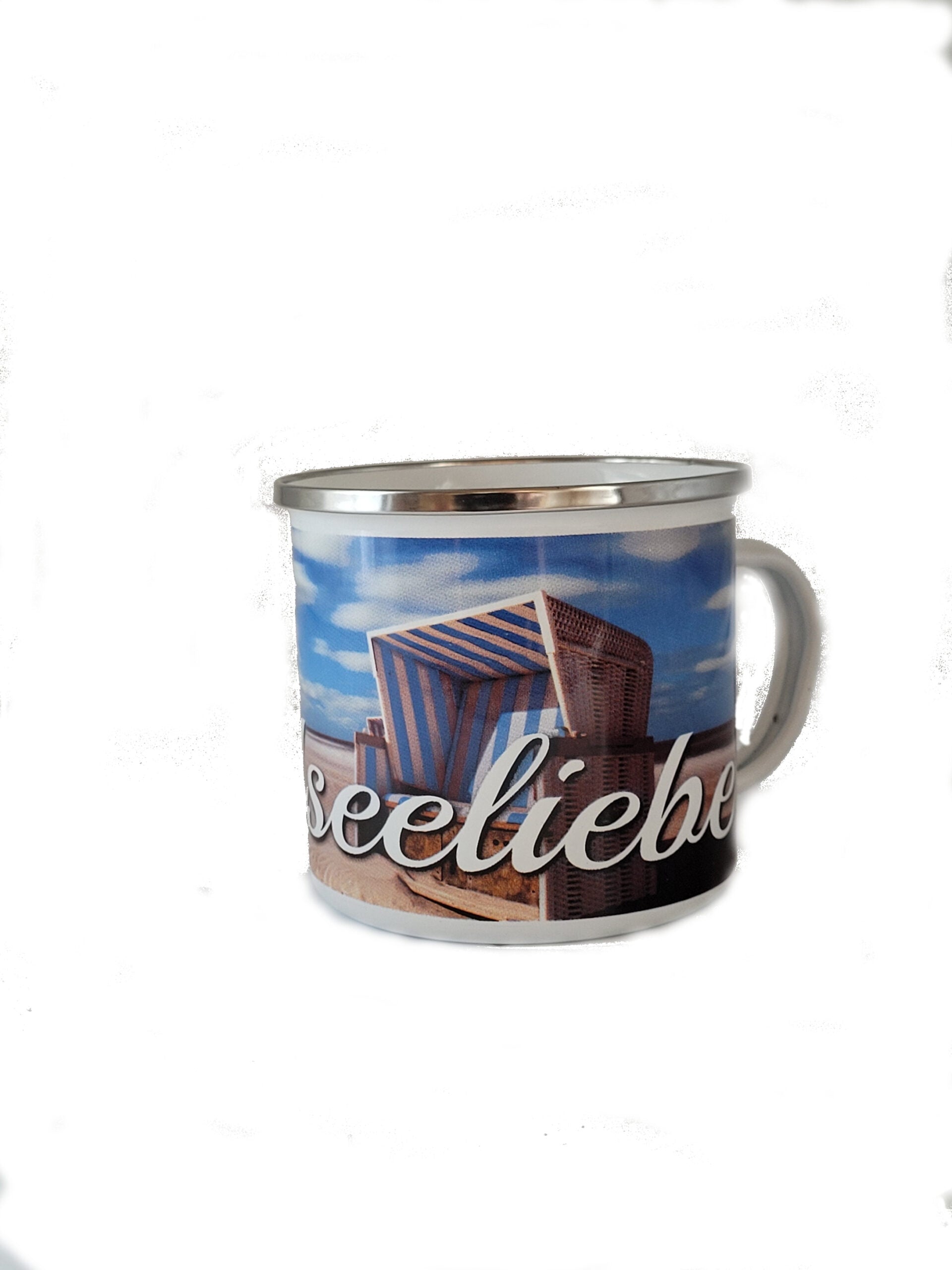 Emaille Becher "Nordseeliebe" 0,5 L