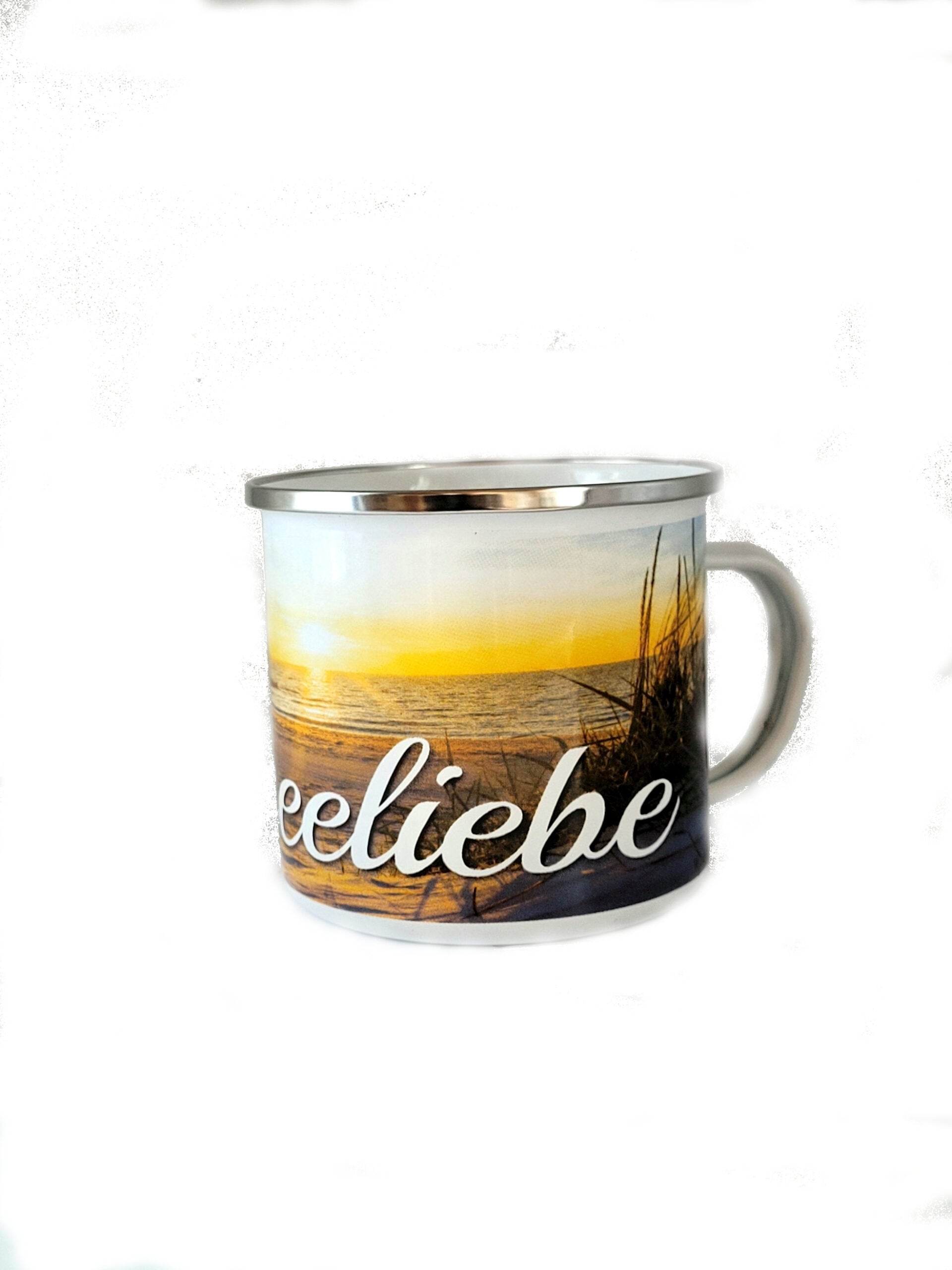 Emaille Becher "Ostseeliebe" 0,5 L