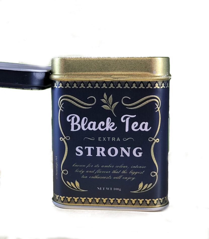 Teedose mit Scharnierdeckel Motiv Black Tea - Intense Flavour 100 g (Nostalgic Art)