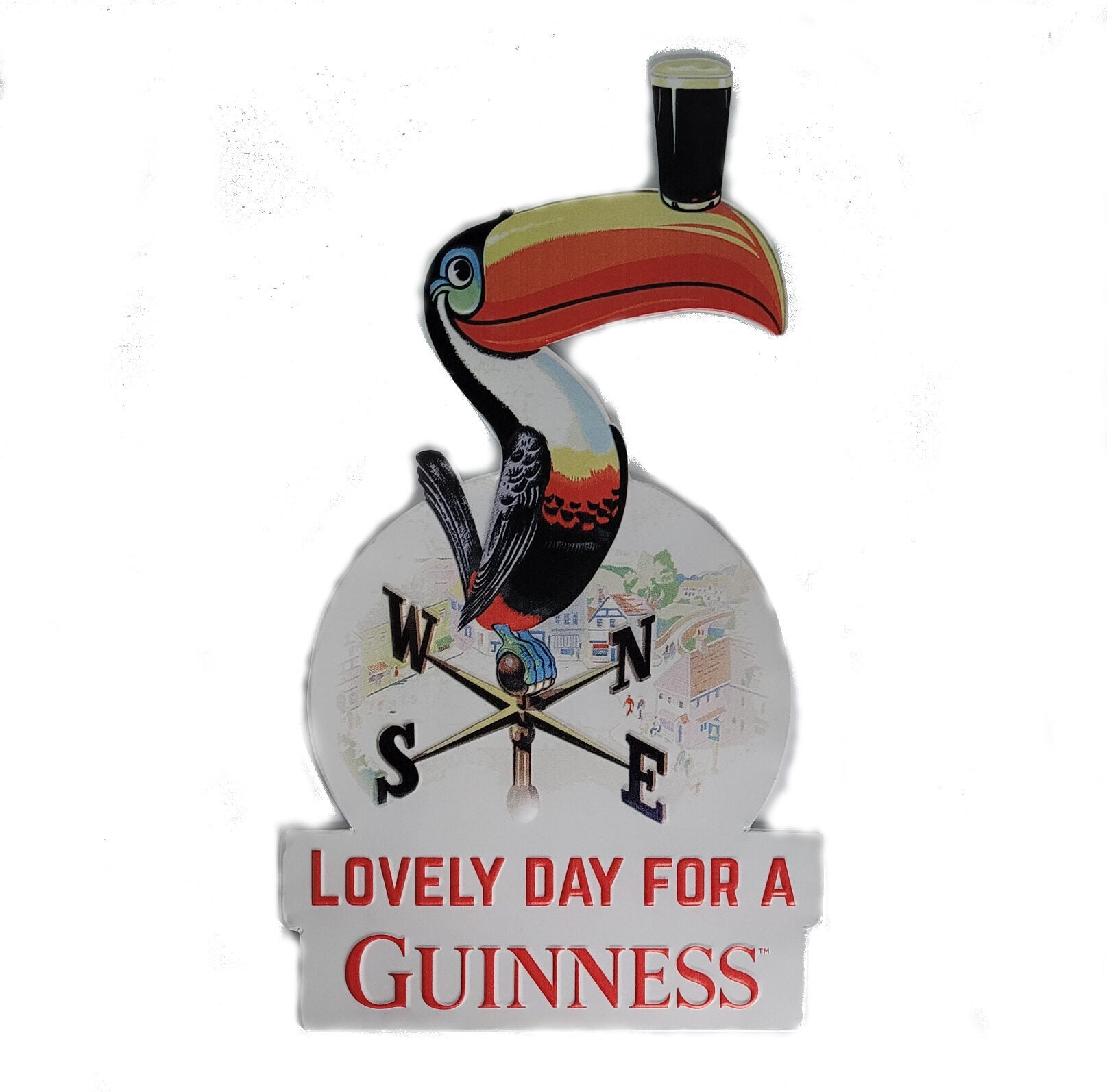 Blechschild Guinness - Lovely day for a Guinness Tukan "Konturgeprägt" (48 x 27 cm)