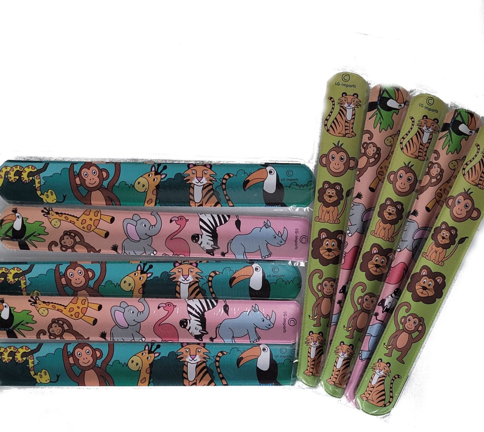Geburtstag Mitgebsel 10 x Schnapparmband Klatscharmband Wildtiere in 3 Motiven