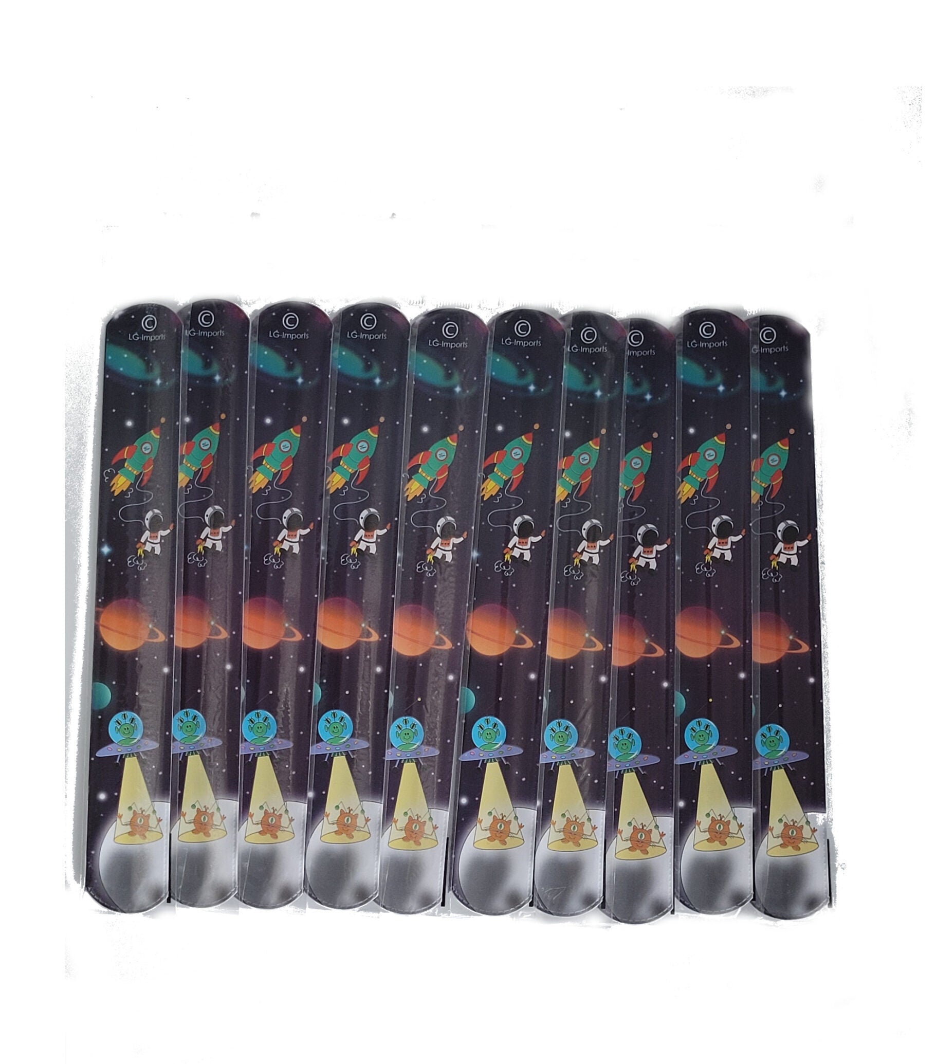 Geburtstag Mitgebsel 10 x Schnapparmband Klatscharmband Weltall