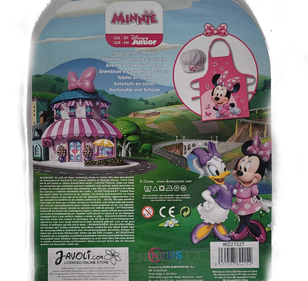 Kinder Schürze + Kochmütze Minnie Mouse 2er Set