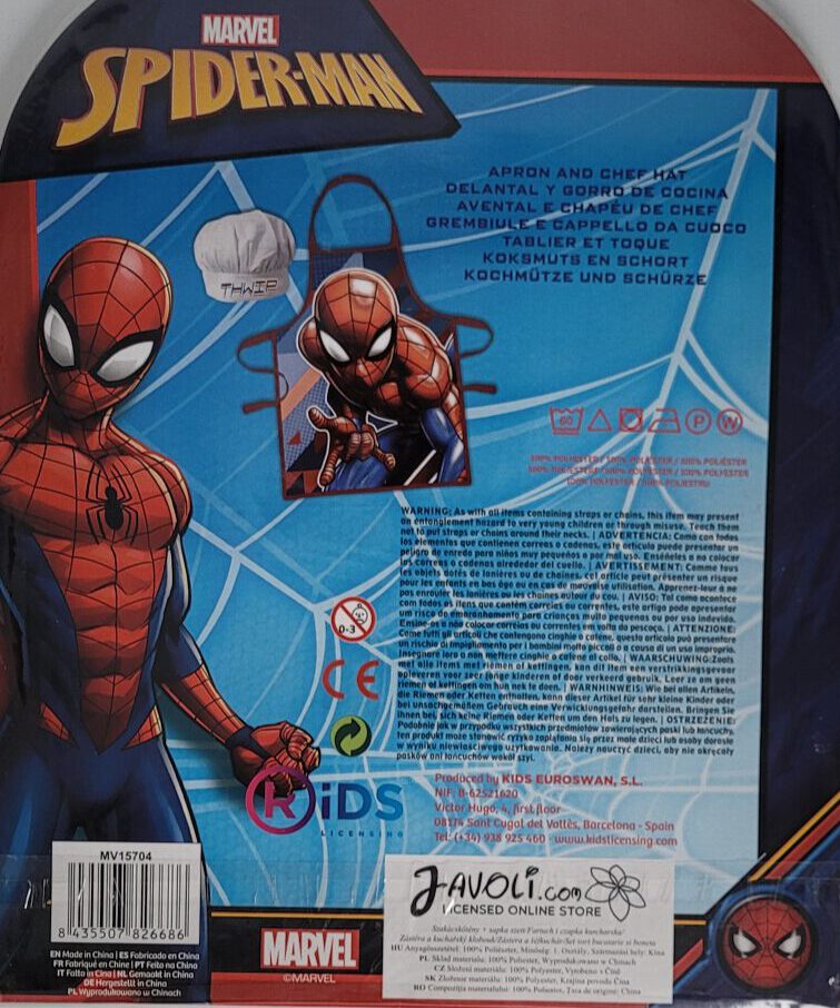 Kinder Schürze + Kochmütze Spiderman 2er Set