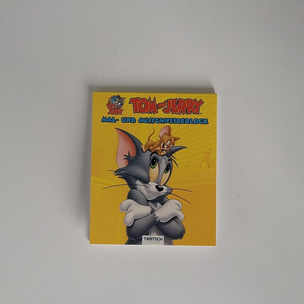 3er Set Malbuch klein (A 5) + Malblock klein + Buntstifte  -  Tom und Jerry