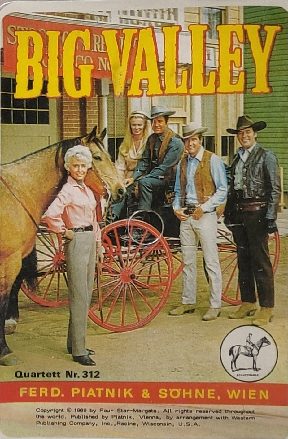 Dies & Das Quartett Big Valley Nr. 312 Piatnik & Söhne Wien 1969 vollständig sehr guter Zustand  