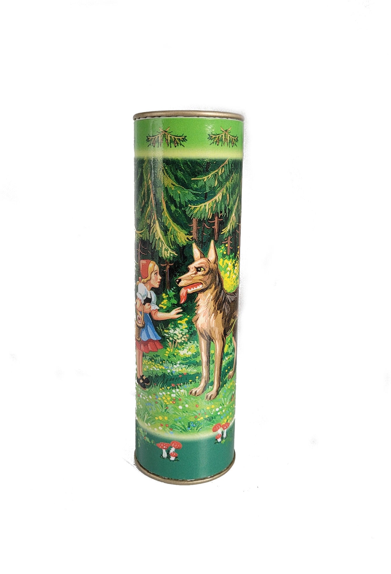 Kaleidoskop "zauberhaft" außen mit dem Märchenmotiv Rotkäppchen verziert