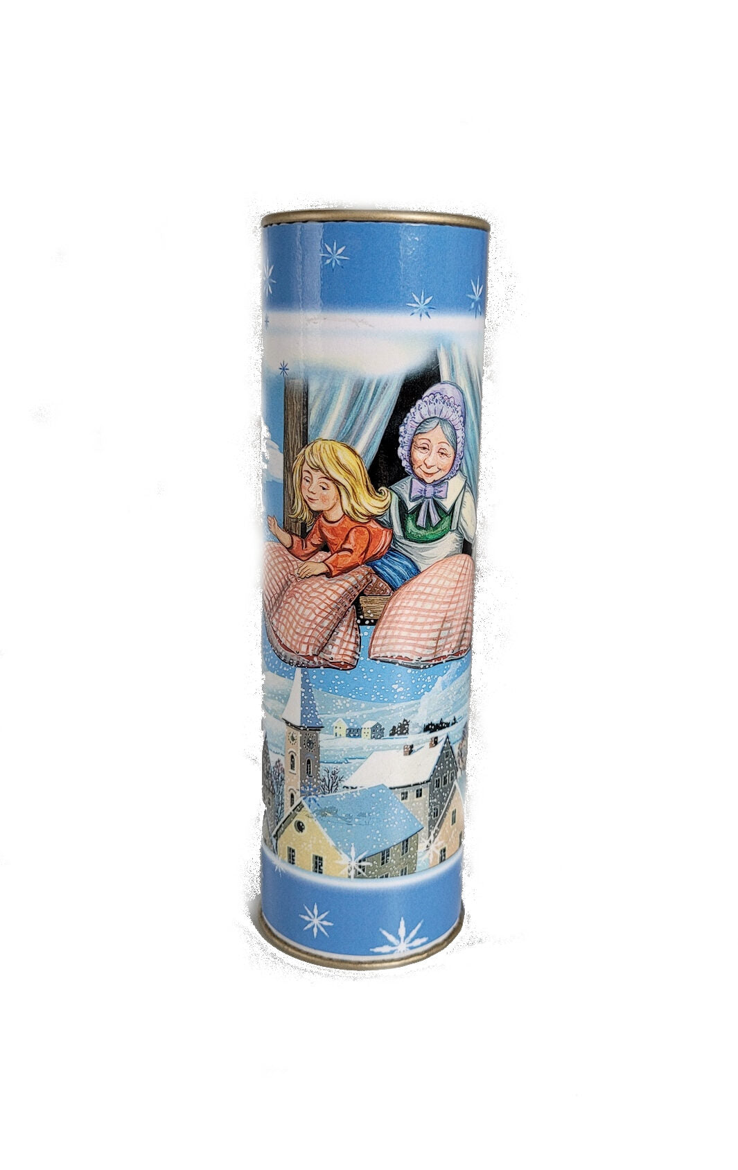 Kaleidoskop "zauberhaft" außen mit dem Märchenmotiv Frau Holle verziert
