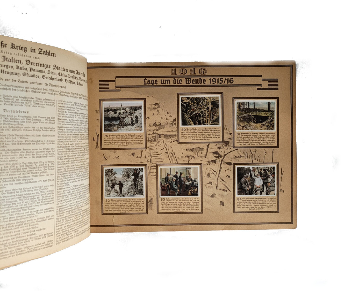 Alben SAMMELBILDERALBUM Der Weltkrieg 1.WK Militär - komplettes Album von 1937