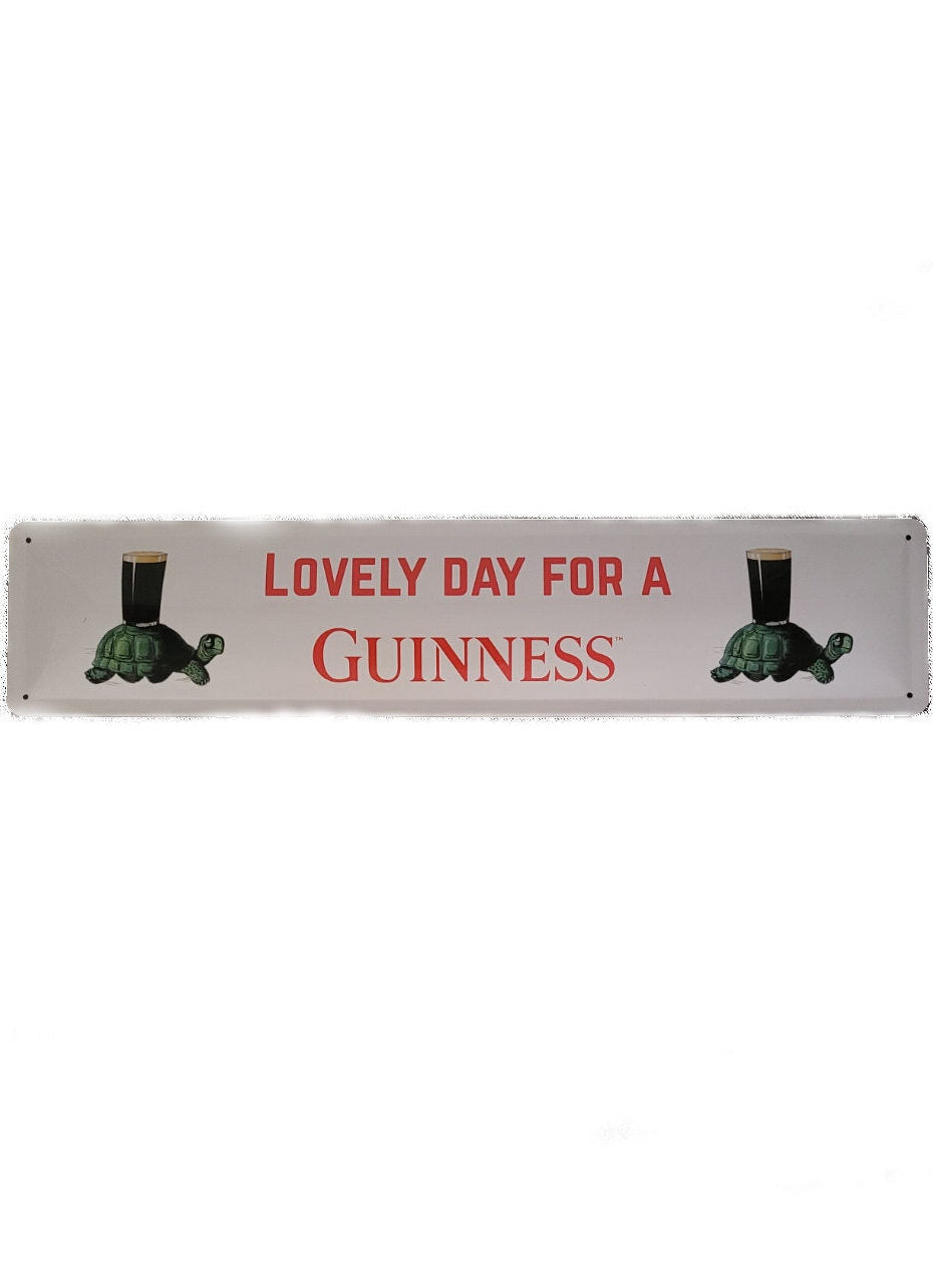 Blechschild Guinness - Lovely day for a Guinness - Turtle (46 x 10 cm / "Straßenschild")