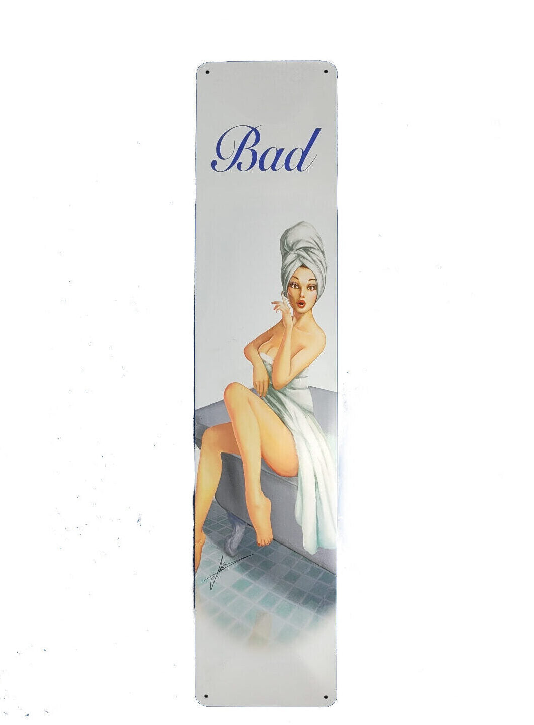 Blechschild Bad (46 x 10 cm / "Straßenschild")