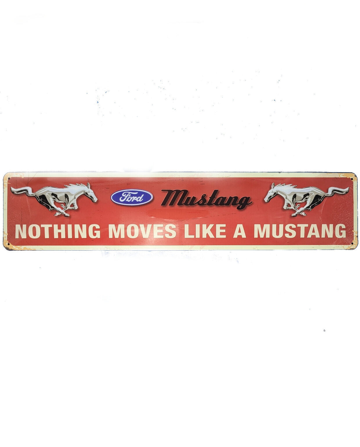 Blechschild Ford Mustang - Nothing Moves like a Mustang (46 x 10 cm / "Straßenschild")