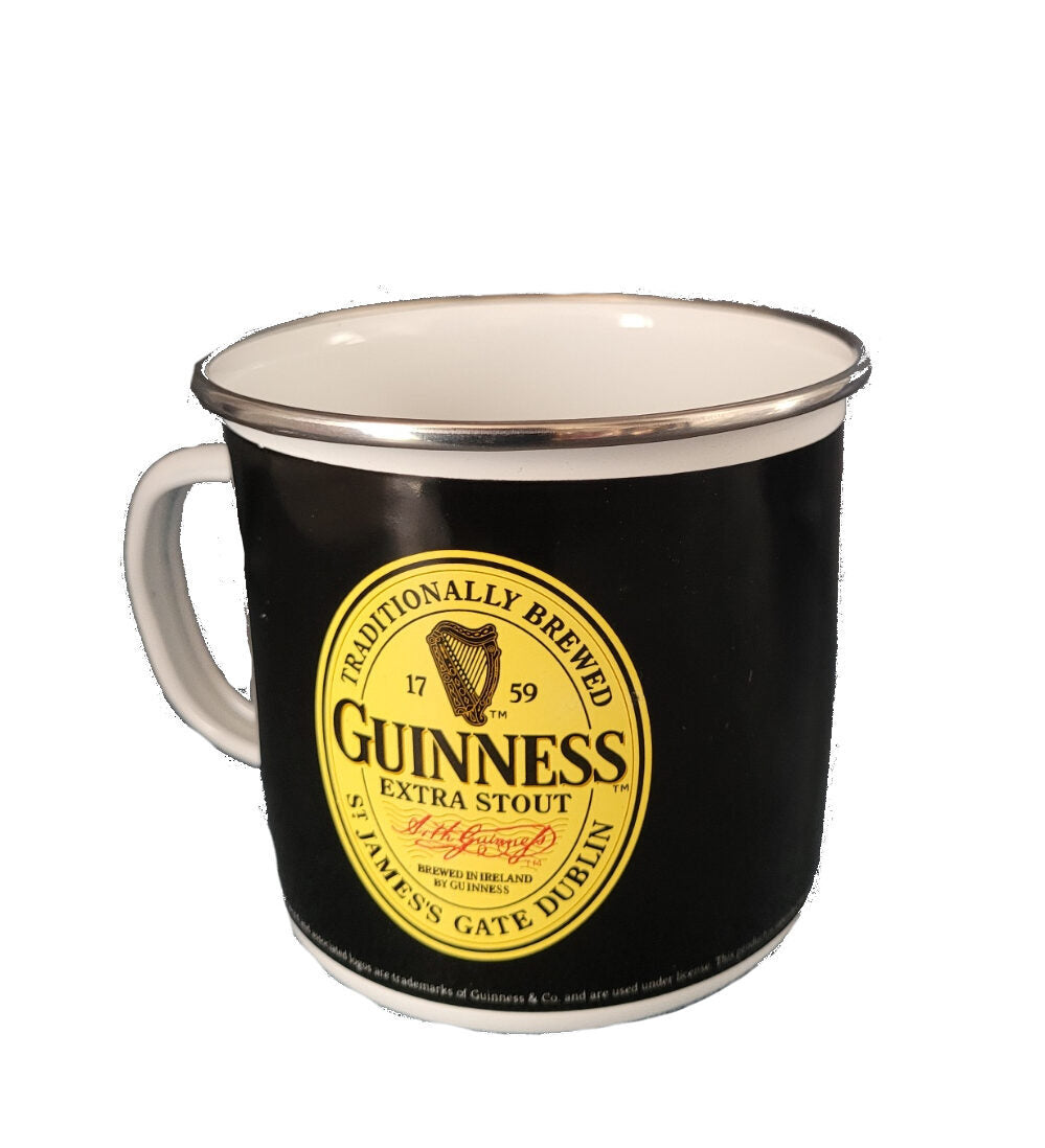 Emaille Becher "Guinness - Logo gelb 0,5 L