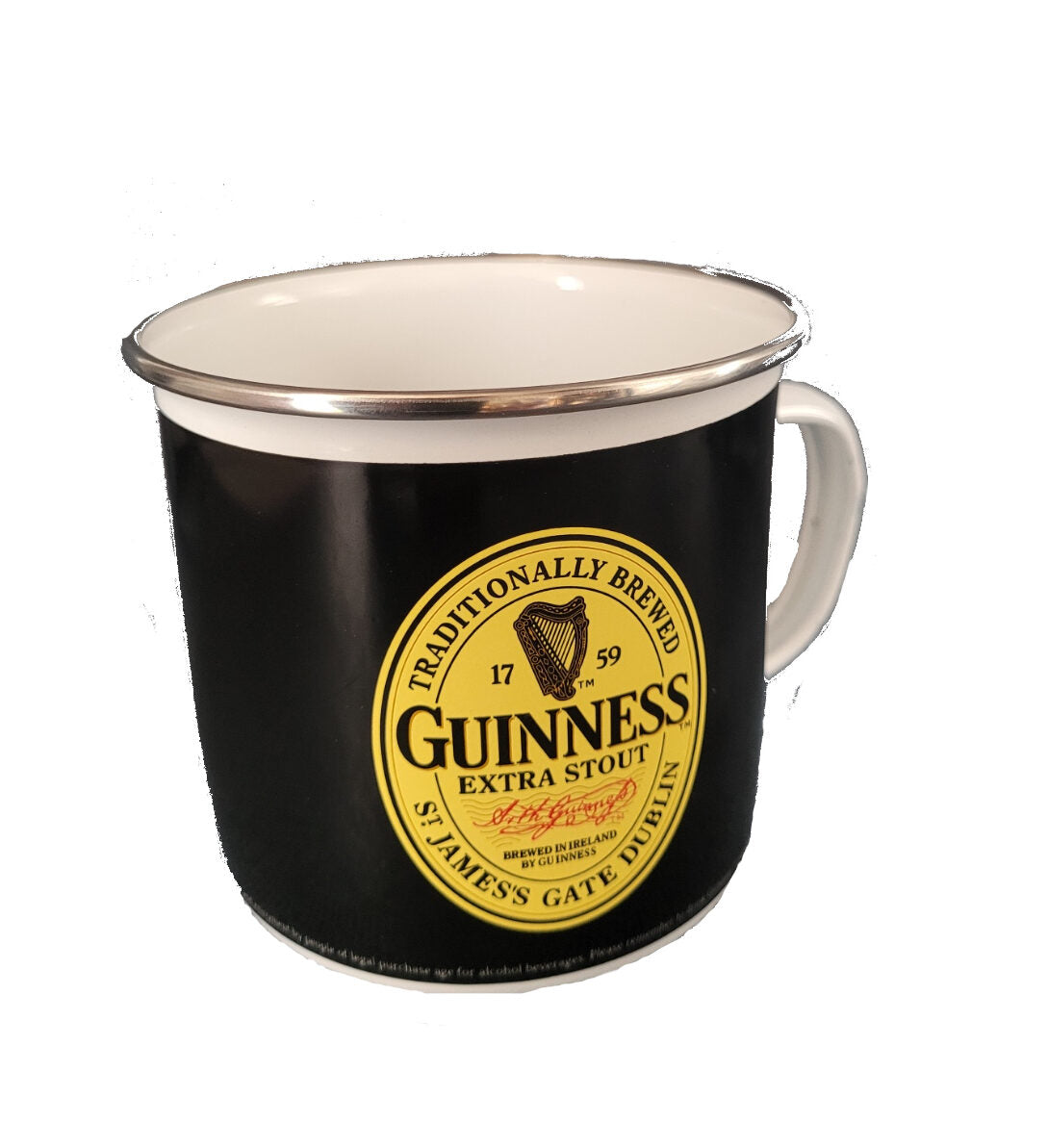 Emaille Becher "Guinness - Logo gelb 0,5 L