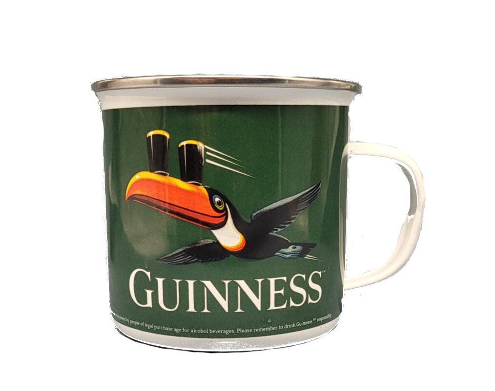 Emaille Becher "Guinness - Tukan (grün) 0,5 L