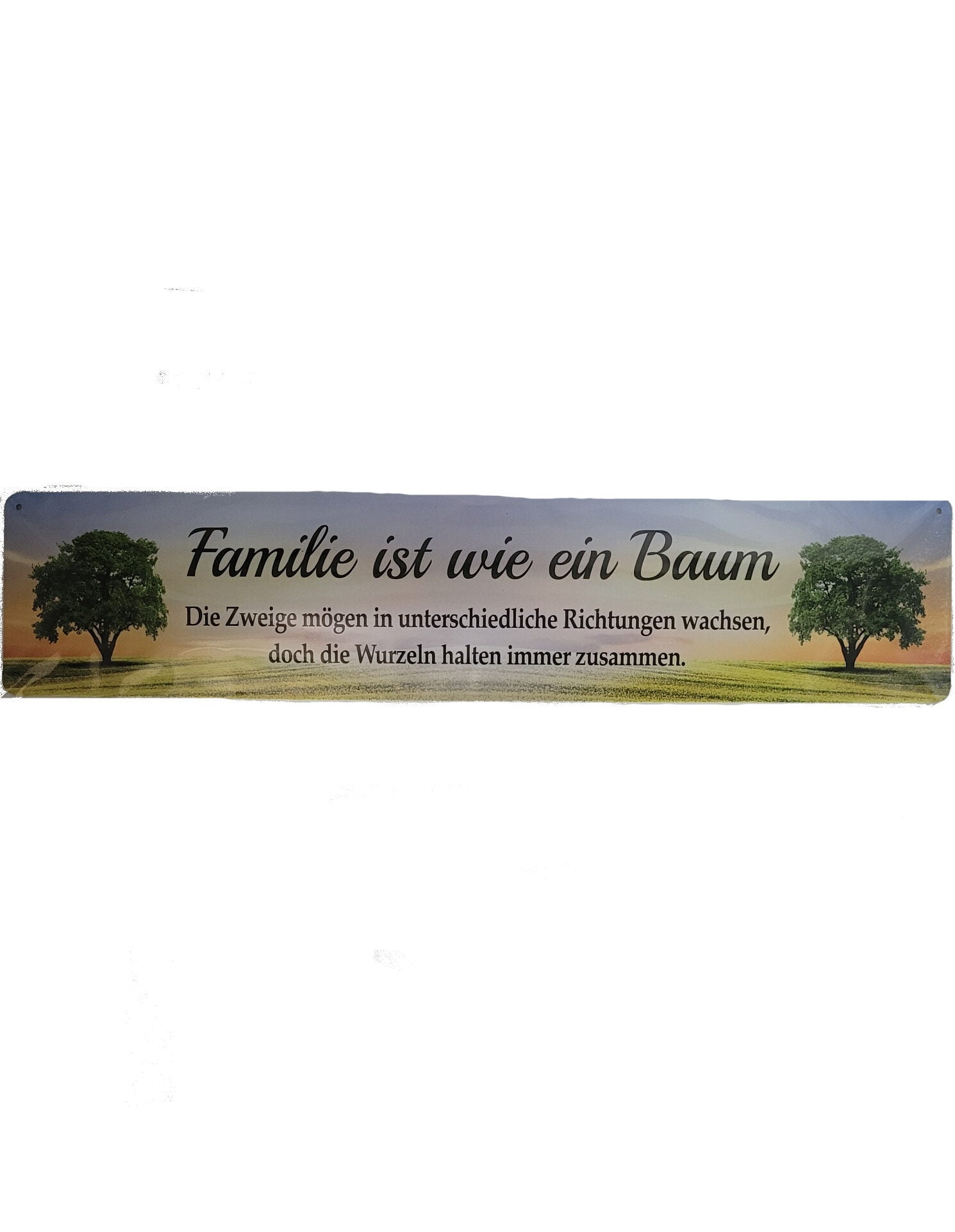 Blechschild Familie ist wie ein Baum..... (46 x 10 cm / "Straßenschild")