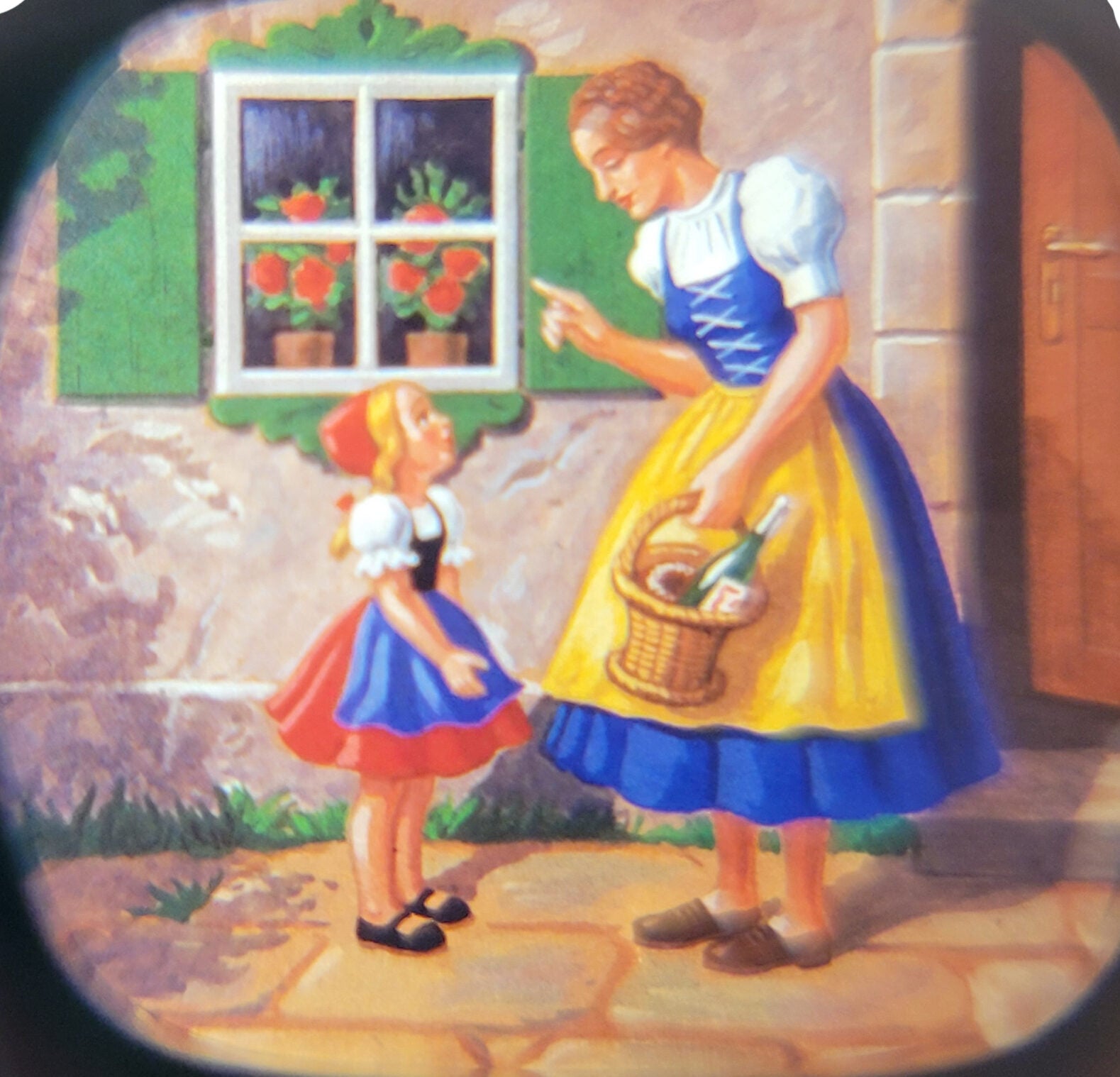 Bildbetrachter TV - Märchenhaus Rotkäppchen Klick-Fernseher Mini-Dia Betrachter Gucki Nostalgie