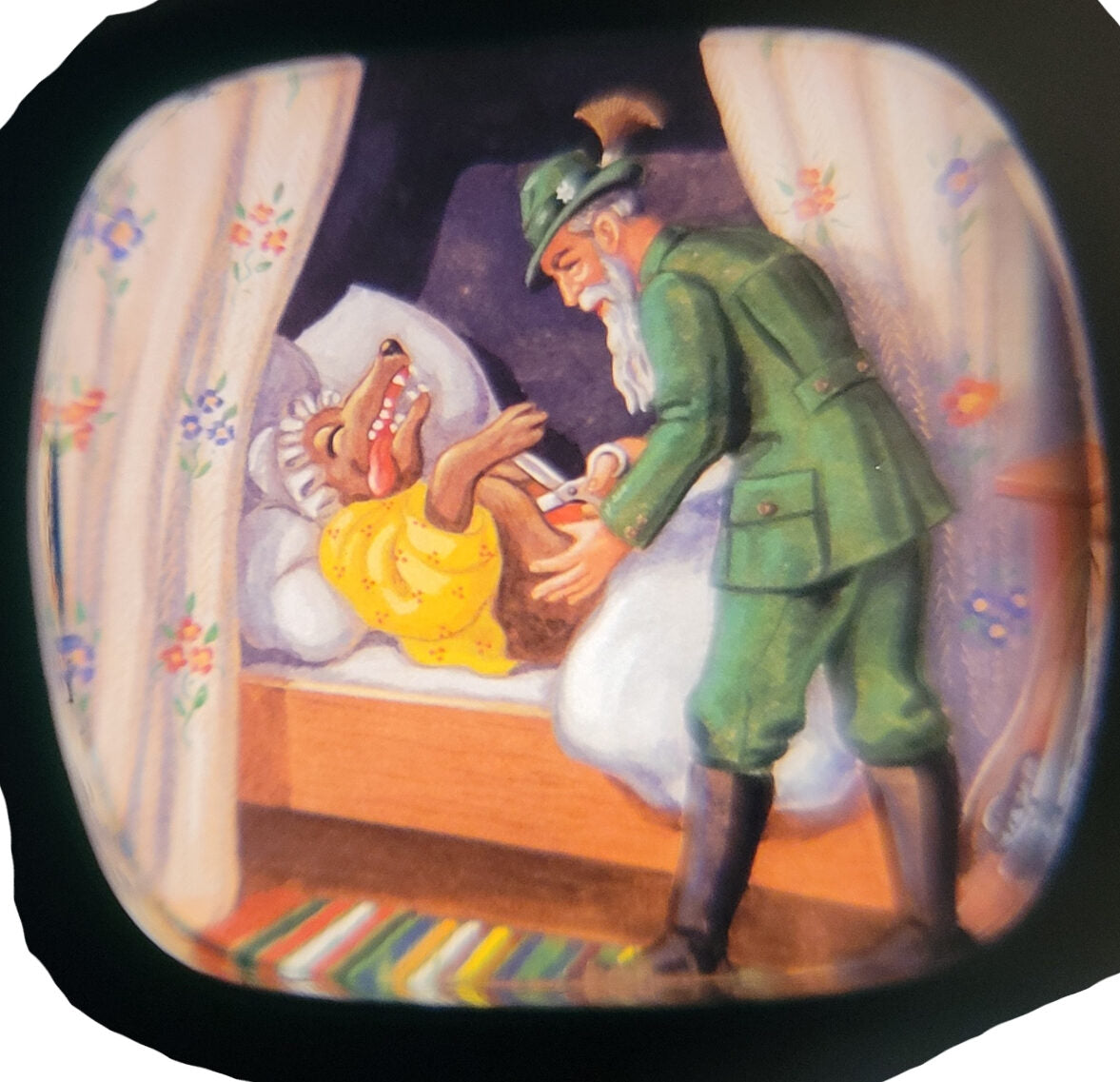 Bildbetrachter TV - Märchenhaus Rotkäppchen Klick-Fernseher Mini-Dia Betrachter Gucki Nostalgie