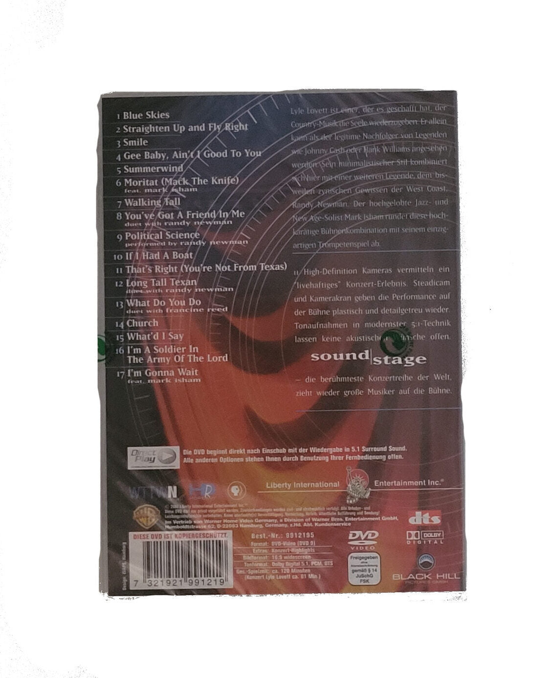 DVD MUSIK Sound Stage - Lyle Lovett feat. Randy Newman and Mark Isham -neu- OVP FSK ab 0