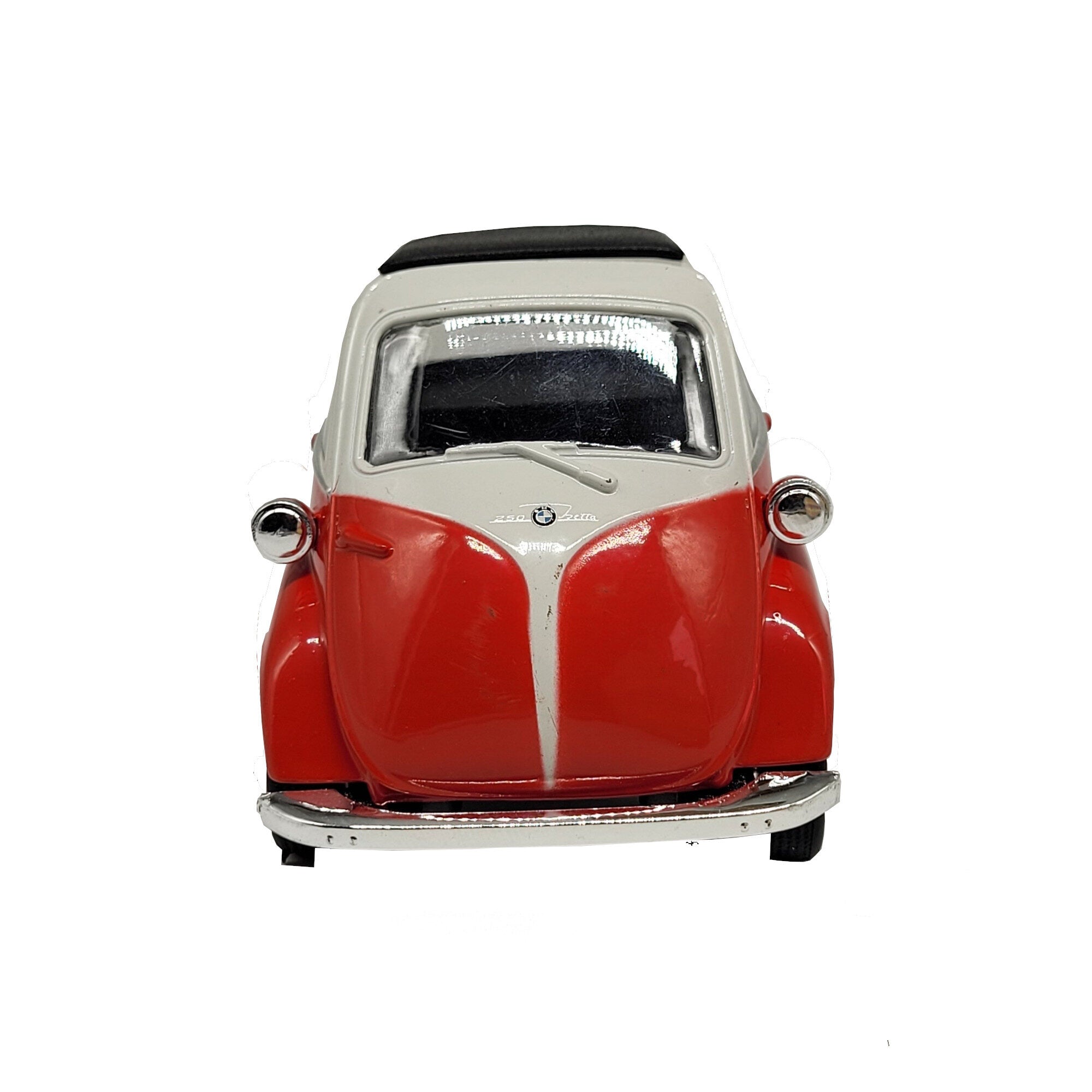 Modellauto BMW Isetta 1955 - rot (aus Metall mit Friktionsmotor) 1:34