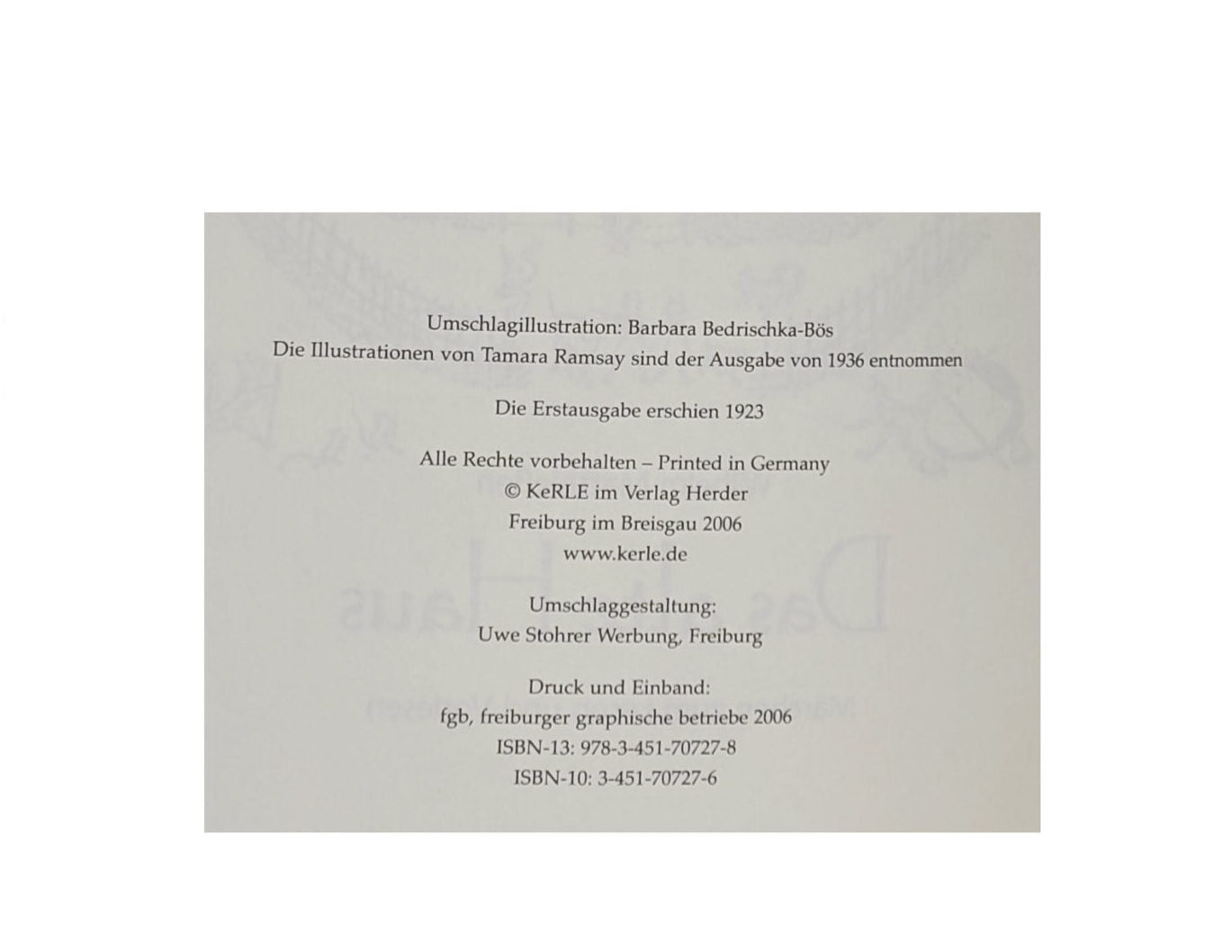 Kinderbuch Wilhelm Matthießen Das alte Haus - Der Märchenklassiker Verlag Kerle bei Herder 2006