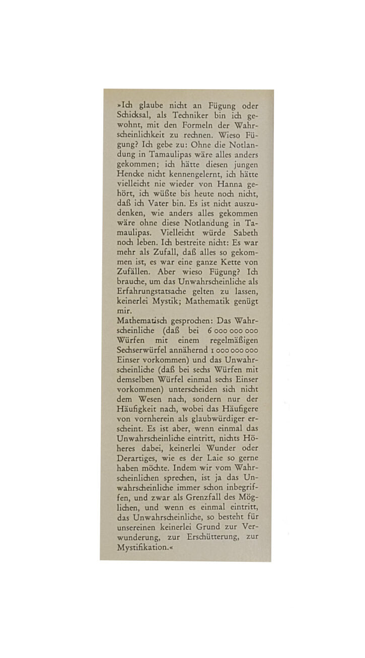 Belletristik Max Frisch Homo Faber - Ein Bericht - Deutscher Bücherbund