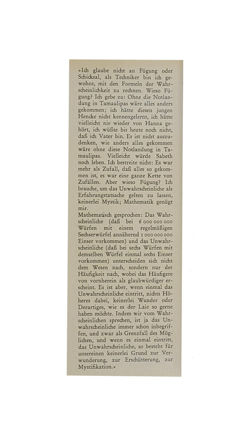 Belletristik Max Frisch Homo Faber - Ein Bericht - Deutscher Bücherbund