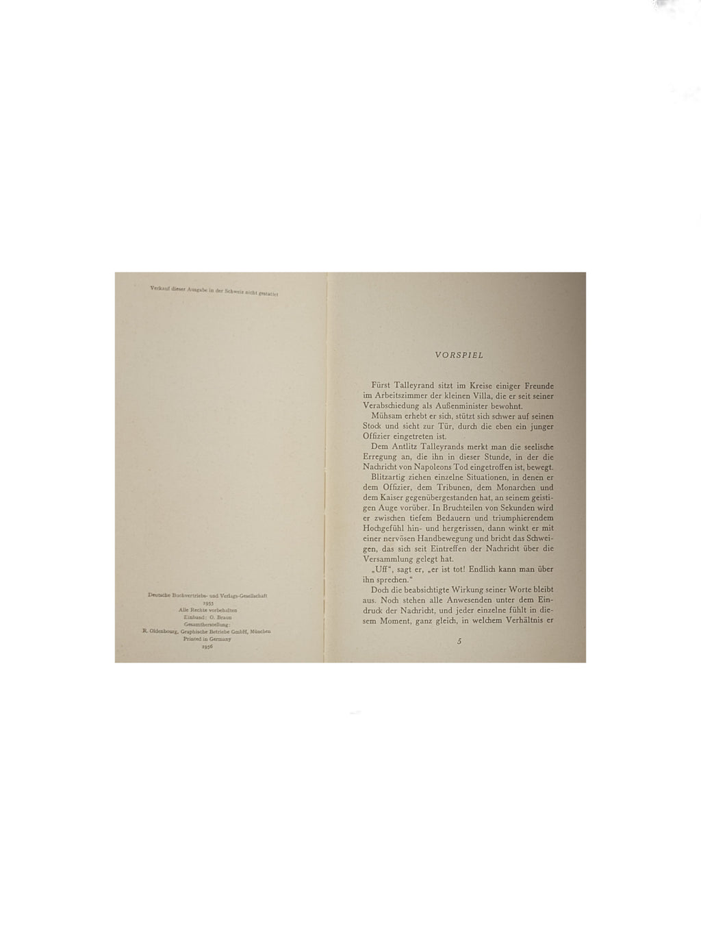 Historischer Roman Valentin Holländer Napoleon  Deutsche Buchvertriebs- und Verlags-Gesellschaft 1956