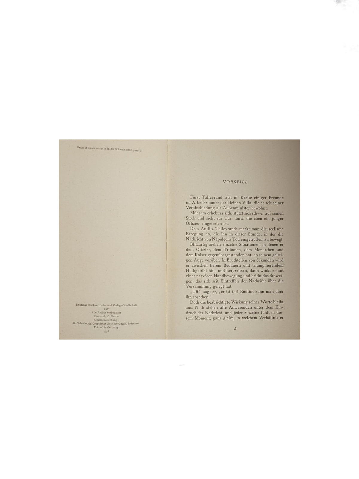 Historischer Roman Valentin Holländer Napoleon  Deutsche Buchvertriebs- und Verlags-Gesellschaft 1956