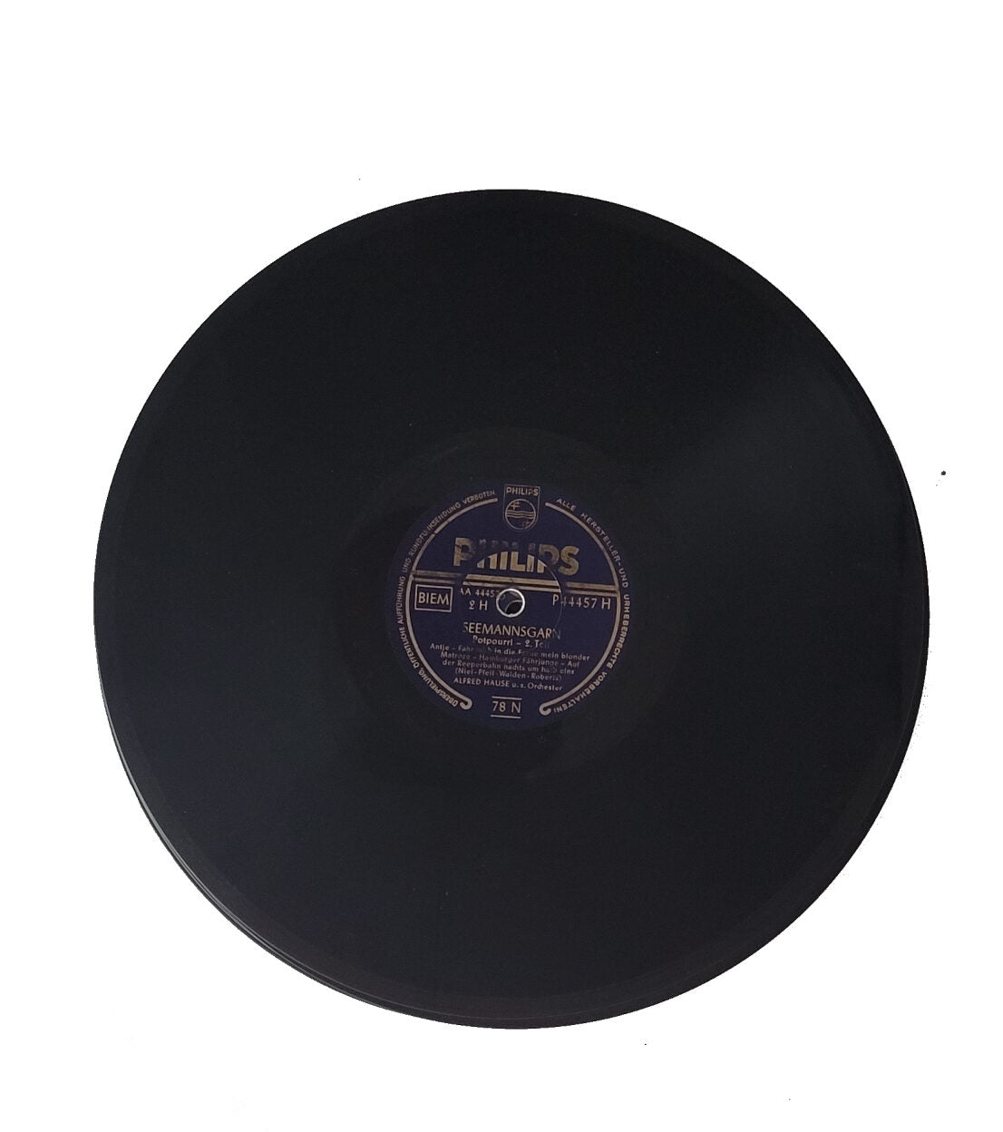 Schellack - Platte: 10" Alfred Hause und sein Orchester Seemannsgarn Teil 1 und Teil 2 Philips