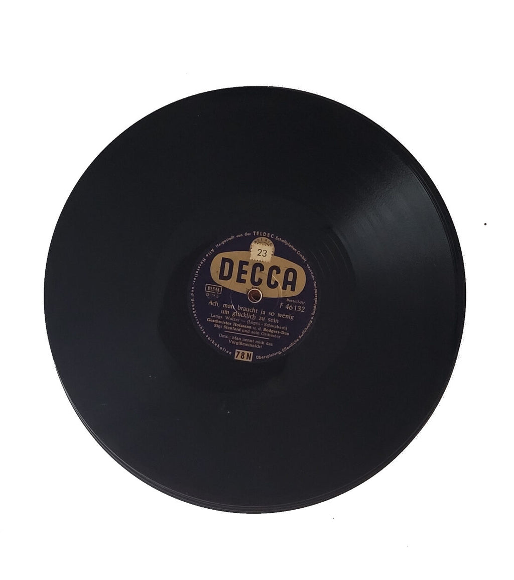 Schellack - Platte: 10" Geschwister Hofmann & Rodgers-Duo - Man nennt mich das Vergißmeinnicht / Ach, man braucht so...Decca