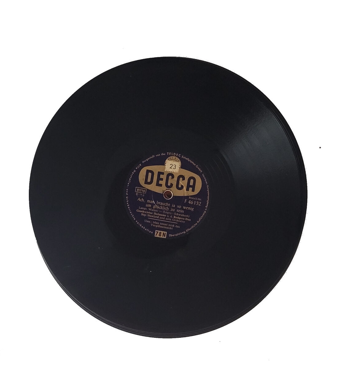 Schellack - Platte: 10" Geschwister Hofmann & Rodgers-Duo - Man nennt mich das Vergißmeinnicht / Ach, man braucht so...Decca