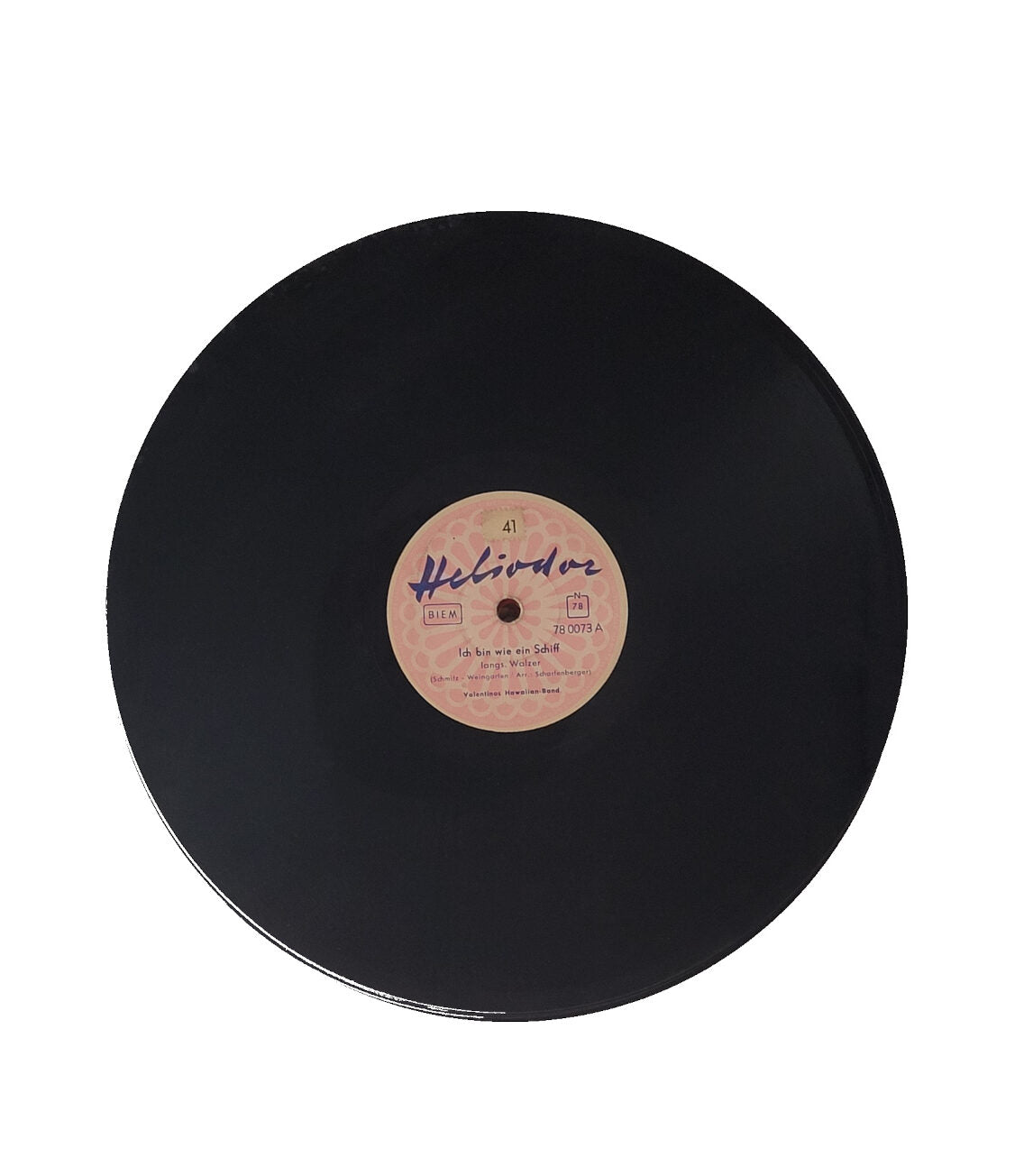 Schellack - Platte: 10" Valentinos Hawaiian-Band - Ich bin wie ein Schiff / Sie fuhren nach Tahiti Heliodor