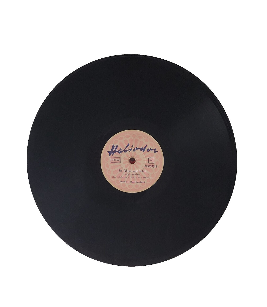 Schellack - Platte: 10" Valentinos Hawaiian-Band - Ich bin wie ein Schiff / Sie fuhren nach Tahiti Heliodor
