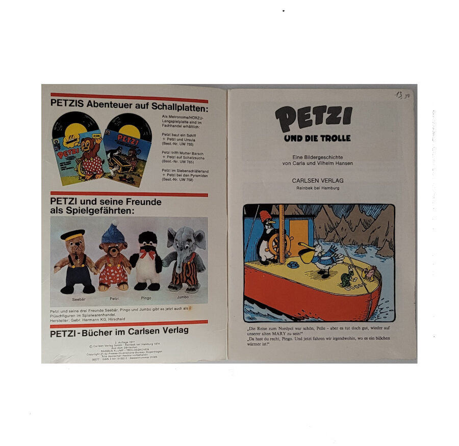 Kinderbuch Carla und Vilhelm Hansen Petzi und die Trolle Carlsen Verlag 1977