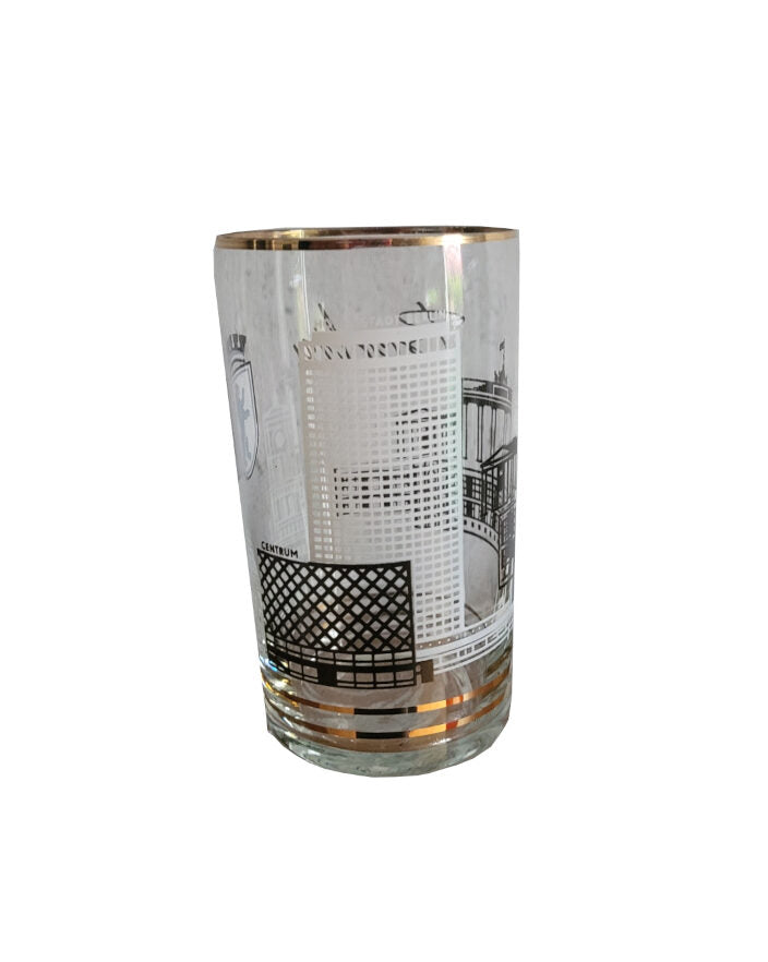 Dies & Das DDR -Trinkglas Berlin mit Goldrand - Souvenir -Siebziger Jahre -  Rarität - Hingucker