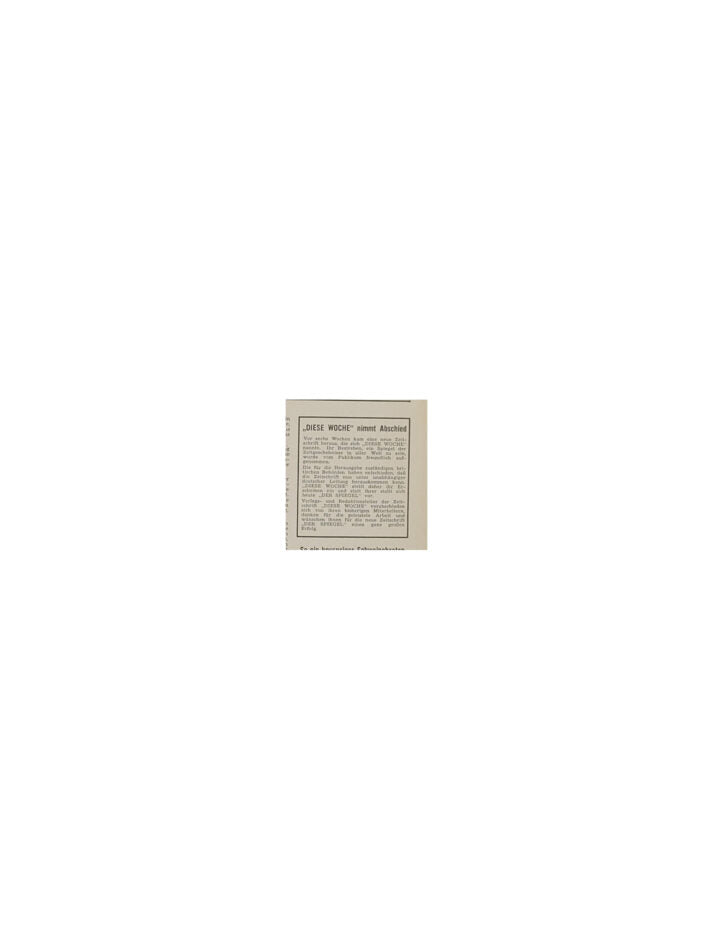 Zeitschrift Der Spiegel vom 04.01.1947 Nr. 1  - der erste Spiegel - Nachdruck