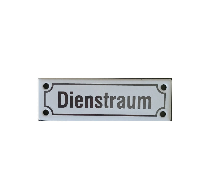 Blechschild Eisenbahn - Dienstraum  Emailleschild (12,5 x 4 cm)