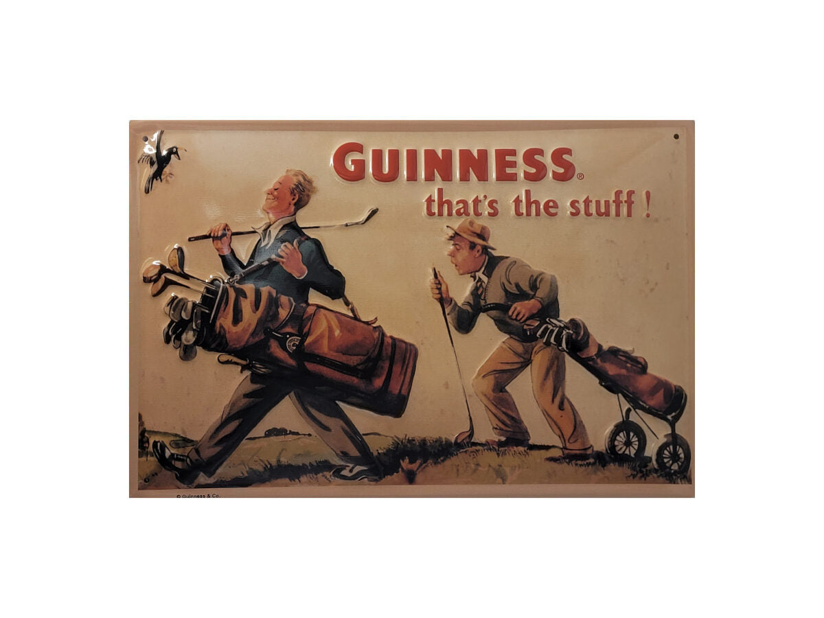 Blechschild Guinness Beer - That's the Stuff ! - Golf Caddy (20 x 30 cm)