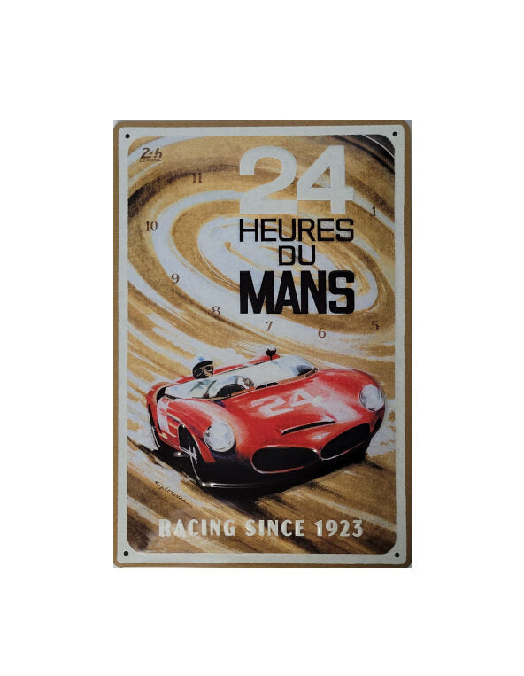 Blechschild 20x30 cm Motiv 24 Stunden Rennen von Le Mans roter Rennwagen 1963 Made in Germany