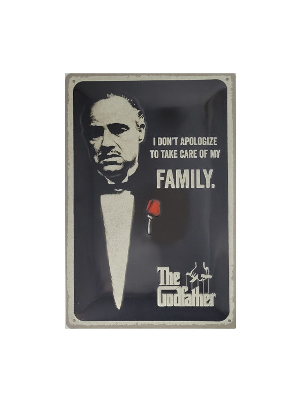 Blechschild 20x30 cm The Godfather Marionettenspiel Spruch I don't apologize to take care of my family Made in Germany