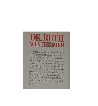 Sachbuch Dr. Ruth Westheimer ....und alles in einem Leben Autobiographie - Benteli Verlag Bern 1989
