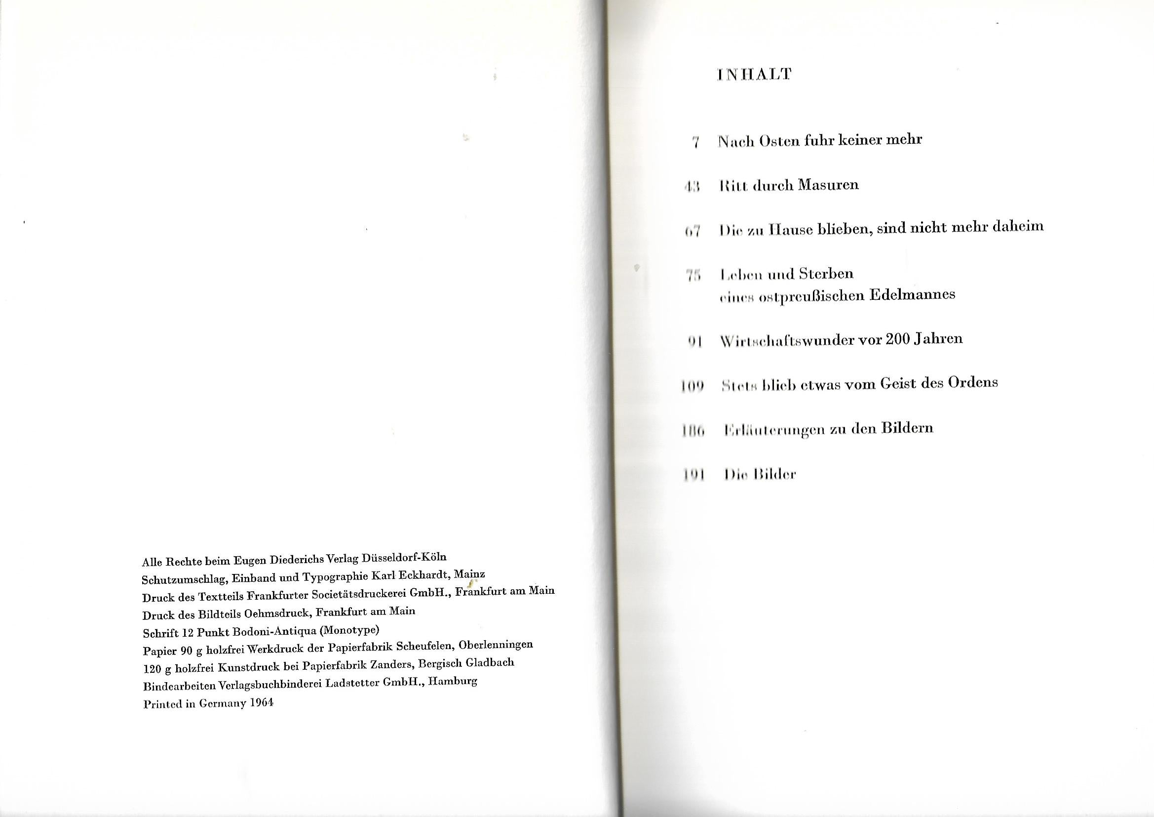 Zeitgeschichte Marion Gräfin Dönhoff Namen die keiner mehr nennt Büchergilde Gutenberg 1964