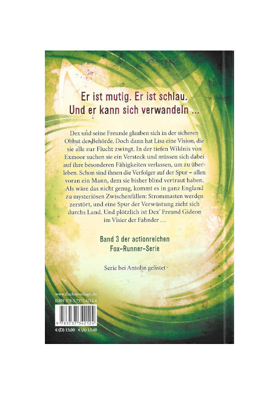 Fantasy Ali Sparkes - Fox Runner - Flucht in die Wildnis - Band 3 - S. Fischer KJB 2020 - gebunden sehr guter Zustand, als Mängelexemplar ausgewiesen Rueckseite info