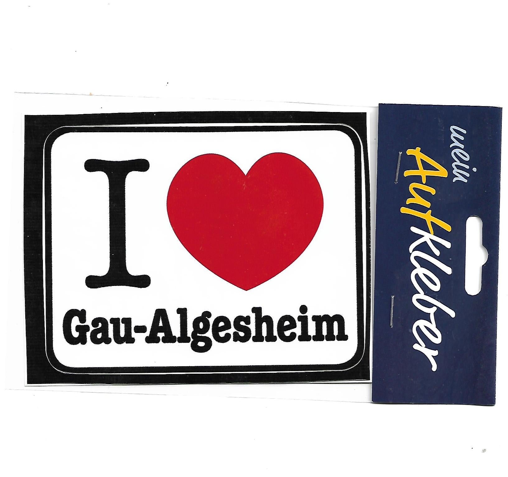 Dies & Das Stadtaufkleber I love (Herz) Gau-Algesheim ca. 13 x 9,5 cm