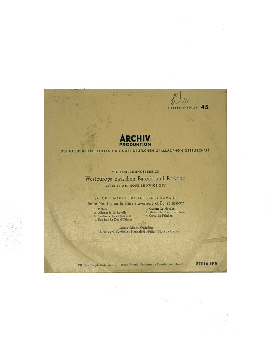 Schallplatte Vinyl Jaques Martin  Hotteterre Le Romain − Suite No. 1 Pour La Flûte Traversiere ....