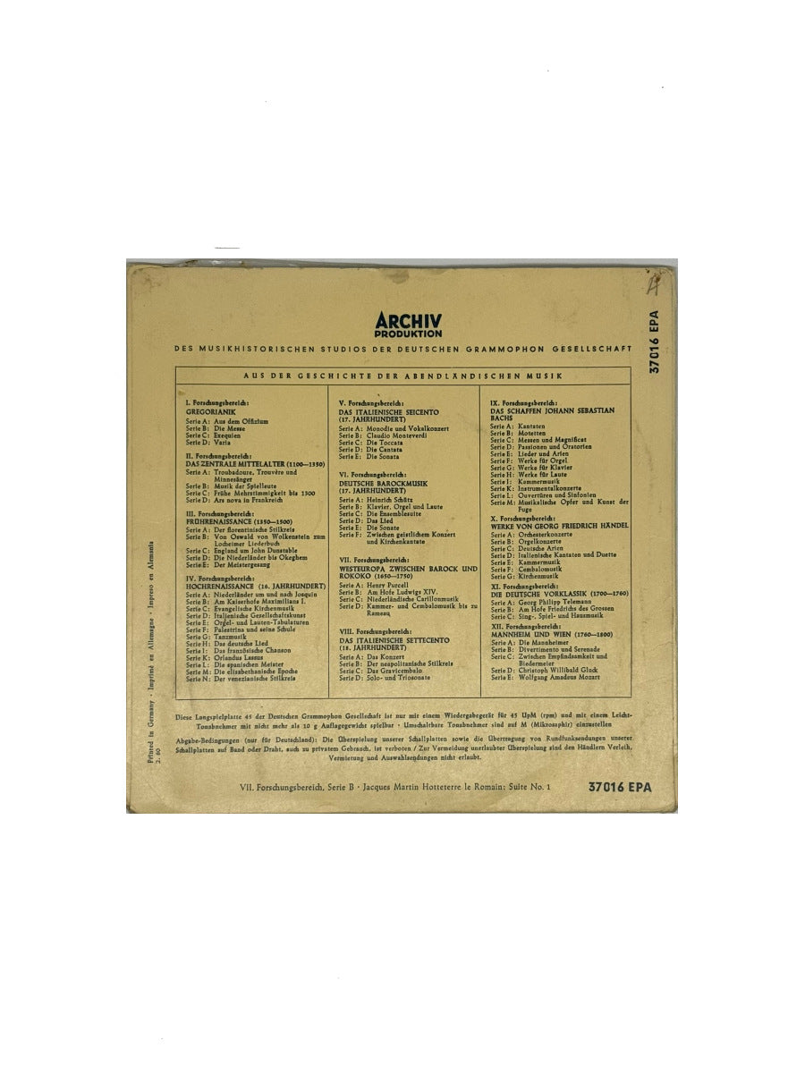 Schallplatte Vinyl Jaques Martin  Hotteterre Le Romain − Suite No. 1 Pour La Flûte Traversiere ....